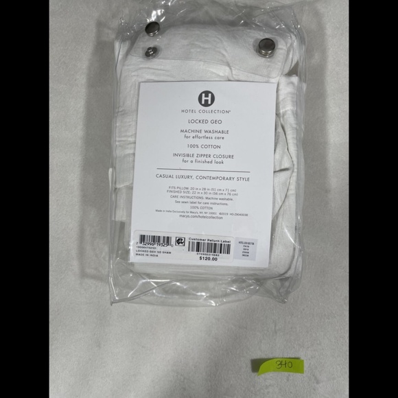 NIB Hotel Collection Locked Geo (1) Standard Sham - Picture 2 of 12